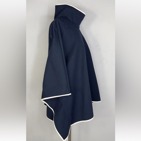 Tuckernuck Piper Leather Trim Funnel Neck Poncho OS - Picture 5 of 8